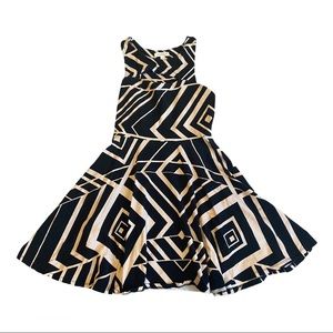 A-Line Geometric Patterned Dress